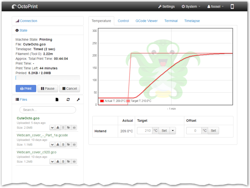 Octoprint adds 3D printing to your Raspberry Pi and offers a web interface for on-the-move updates