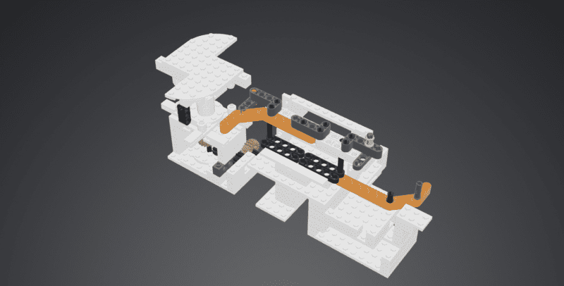 a 3 D rendering of the LEGO parts used to make the scanner