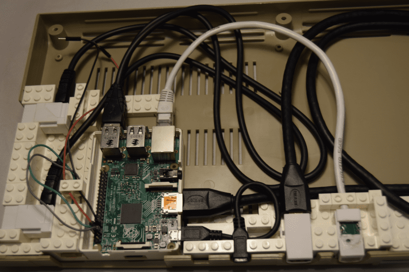 Raspberry Pi sits within the Multicomp Pi-BLOX case which Stephen bought from The Pi Hut