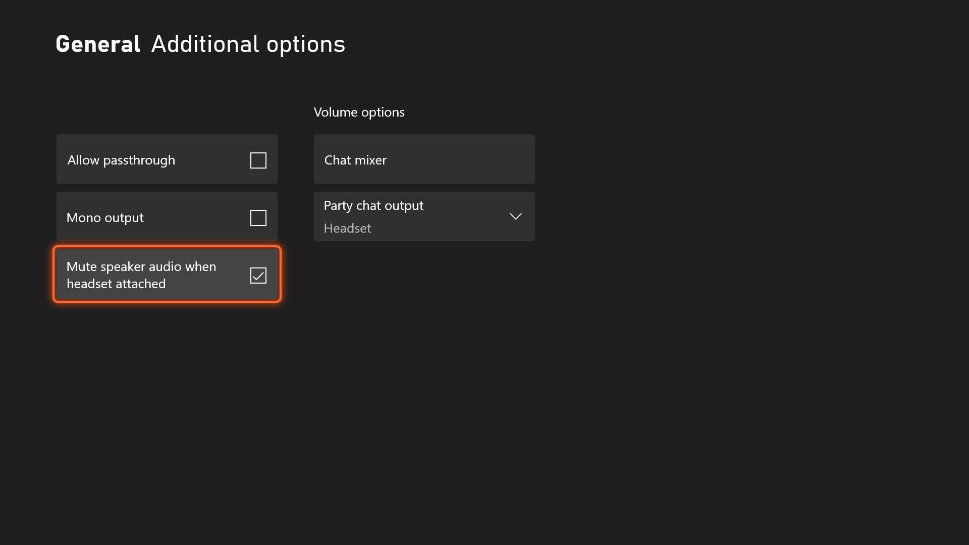 Audio Settings Additional Options asset