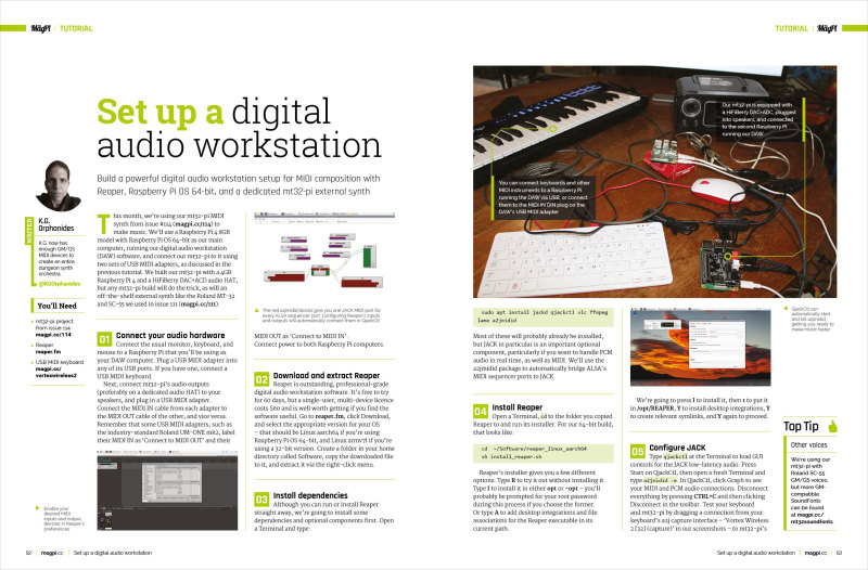 Set up a digital audio workstation